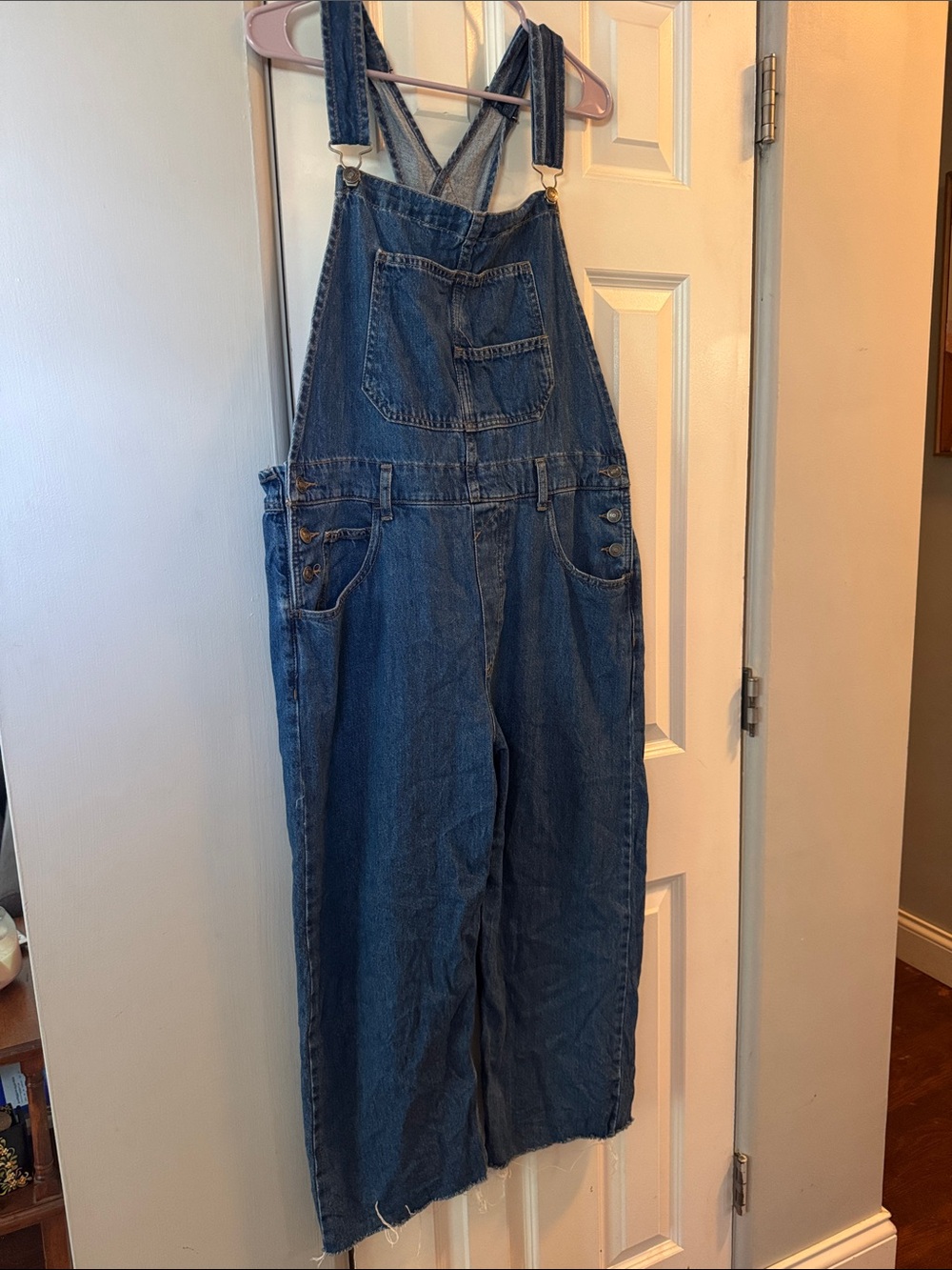 We The Free Ziggy Denim Overalls in Medium Blue- Straight Leg